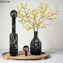 Axyaa Amber Glass Vase for Table Floral Arrangement and Room Decor