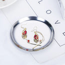 Axyaa Stainless Steel Round Kitchen Storage Tray Jewelry Display Plate