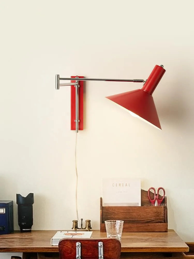 Axyaa Vintage Plug Rotatable Wall Light - Retro Bedroom Sconce