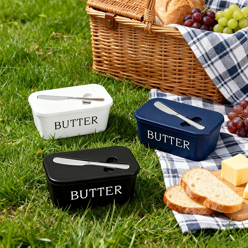 Axyaa Rectangular Cheese Box & Knife Set for Restaurant Kitchen