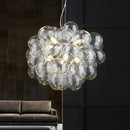 Axyaa Gold Glass Ball Pendant Chandelier LED Light - Modern Design for Home and Hotel