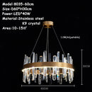 Axyaa Crystal Chandelier: Designer LED Lighting for Modern Living Spaces