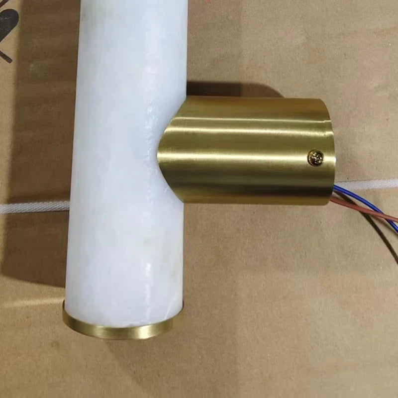 Axyaa LED Marble Copper Wall Lamp for Bedroom & Dining Room