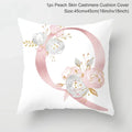 Axyaa Pink Letterwork Cushion Cover 45*45cm, Wedding Party Decor, Elegant Wedding Pillow