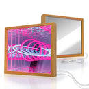 Axyaa 3D Star Tunnel Mirror Neon Light with Wooden Frame and USB Power