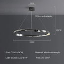Axyaa Black Ring LED Chandelier: Modern Art Design for Living Room, Bedroom, Dining Room