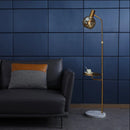 Axyaa Wireless USB Charging Floor Lamp Round Wood Metal Standing Table Lamp