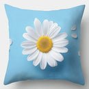 Axyaa 4pcs Set Sofa Pillow Cover Dwarf Floral 17.7"x17.7" Single-Sided Print Home Decor