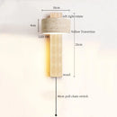 Axyaa Mid Century LED Wall Lamp Yellow Travertine Wood Light for Living Room