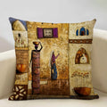 Axyaa African National Style Oil Painting Cushion Cover for Living Room Sofa Art