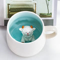 Axyaa Cute Animal Ceramic 3D Mug - Coffee Tea Breakfast Cup Gift
