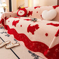 Axyaa Plush Sofa Cover Soft Warm Cushion Winter Style for Living Room Décor