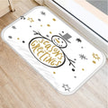 Axyaa Christmas Snow Deer Print Door Mat Non-Slip Floor Carpet - Home New Year Decoration