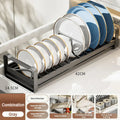 Stainless Steel Dish Storage Rack by Axyaa - Organize Kitchen Cabinet Drawer with Ease