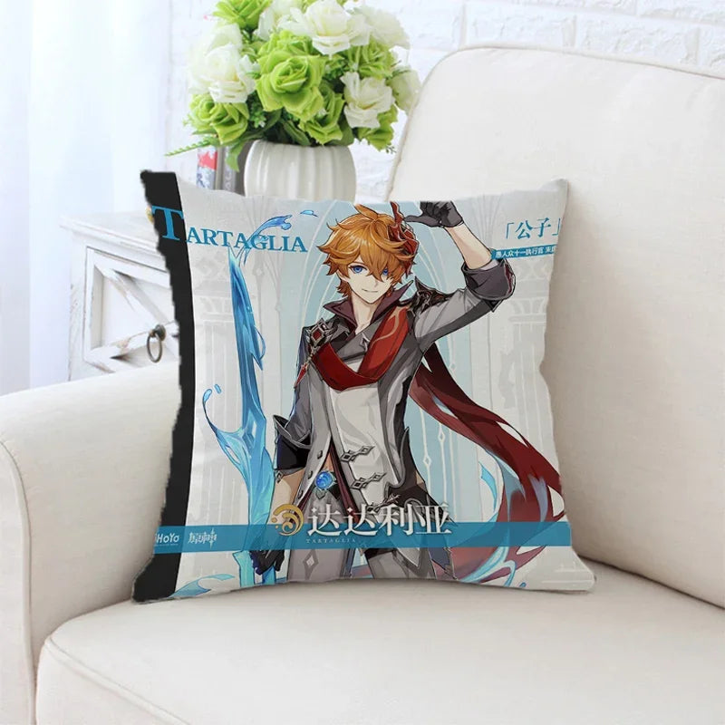 Axyaa Anime Pillow Cover 45x45, Decorative Cushion for Sofa, Bed, Home Decor