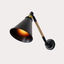 Axyaa Industrial Iron Folding Wall Lamp with Hemp Rope Detail