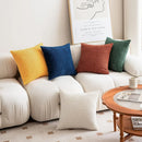 Axyaa Striped Corduroy Plush Velvet Pillowcases - 18x18 Inch Boho Cushion Cover