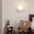 Axyaa Yellow Travertine Glass LED Wall Lamps for Home Decor - Set of 4