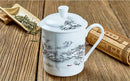 Axyaa Bone  Cafe Tumbler, Chinese Painting Tea Cup