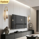 Axyaa Blue Glass Tube LED Wall Lamp for Bedroom & Living Room