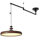 Axyaa Modern Walnut LED Chandelier for Dining Bedroom Kitchen Home Decor