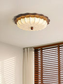 Axyaa Vintage Wood Ceiling Light Chandelier - Retro Fabric Art Deco Mood Light