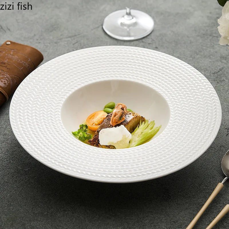 Axya Ceramic Dinner Soup Dessert Pasta Salad Plates - Restaurant Tableware