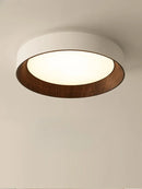Axyaa Walnut LED Ceiling Lamp - Modern Nordic Light Fixture with Remote Control