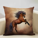 Axyaa Tropical Style Running Horses Pillowcase Home Decor Square Linen Animal Pillow Case