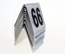 Axya Stainless Steel Double-sided Square Table Number Plate for Restaurant and Hotel