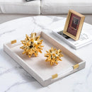 Axya Metal Tray Leather Acrylic Rectangular Jewelry Display Serving Plate