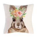 Axyaa Easter Bunny Eggs Pillow Cover - Home Decorative Throw Pillow Case