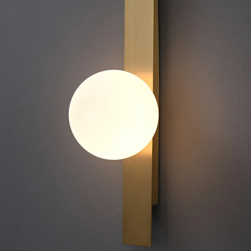 Axyaa Nordic Copper LED Wall Lamp for Customized Hotel Living Room