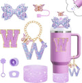 Axyaa Cup Set: Straw Topper, Boot, Stoppers, Handle Charms, Sticker for 30oz 40oz Tumbler