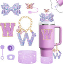 Axyaa Cup Set: Straw Topper, Boot, Stoppers, Handle Charms, Sticker for 30oz 40oz Tumbler