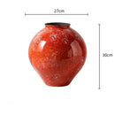 Axyaa Red Porcelain Flower Vase: Elegant Home Decor & Terrarium Accessory