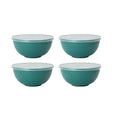 Axyaa Dark Green Plastic Bowls with Lids - Set of 6