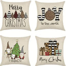 Axyaa Christmas Linen Pillowcase Sofa Cushion Cover - Custom Sizes Available