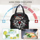 Axyaa Black Satan Skull Insulated Lunch Bag Esoteric Halloween Demon Circle