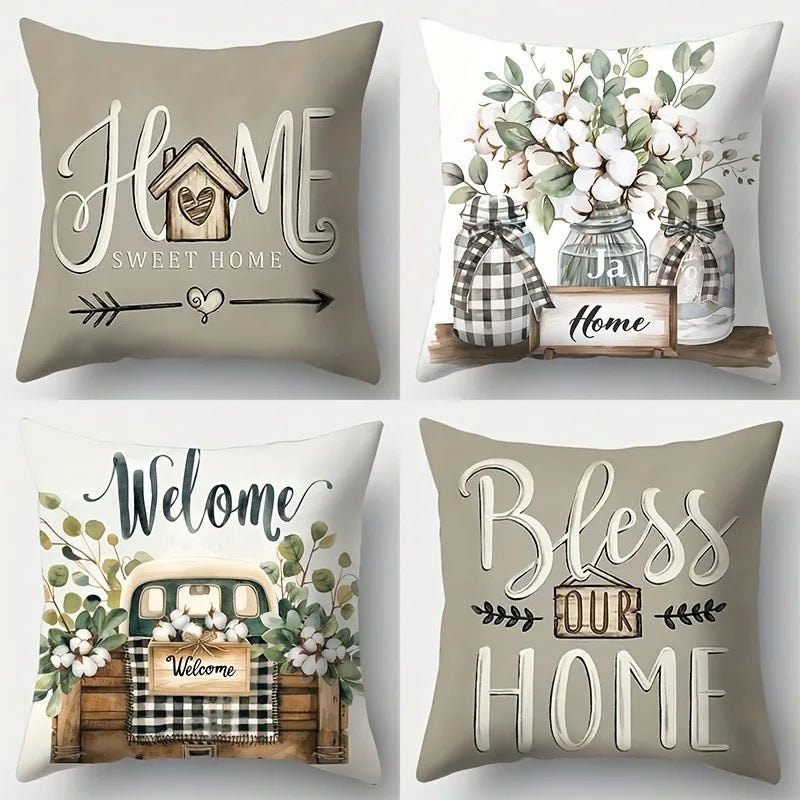 Axyaa Floral Pattern Print Pillowcase for Living Room Sofa or Bedroom Decor