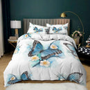 Butterfly Bedding Set - Blue Purple Butterflies Comforter Cover - Axyaa Brand