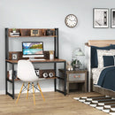 Axyaa Computer Desk with Hutch and Bottom Storage Shelf for Home Office