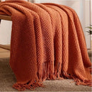 Axyaa Nordic Christmas Blanket: Light Luxury Knitted Throw for Bed or Sofa