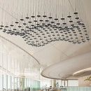 Axyaa Modern Black Iron Art Circular Chandelier for Living Room