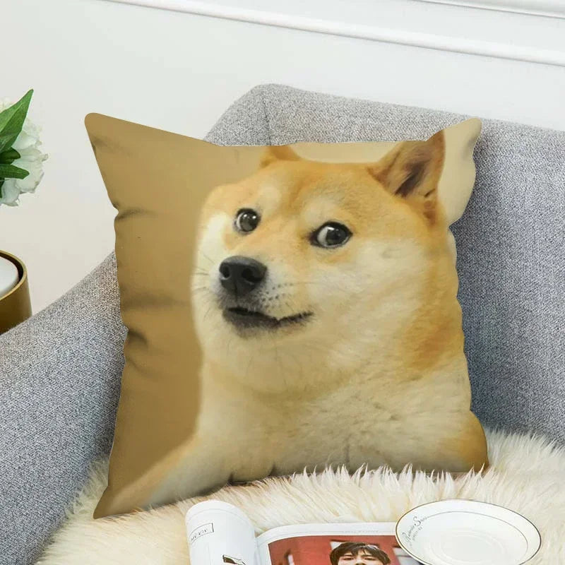 Axyaa Shiba Inu Pillow Cover for Decorative Home and Car Cushions