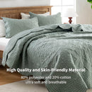 Axyaa Embroidered Quilt Set Queen Size Lightweight Bedspreads, 3-Piece Reversible Design