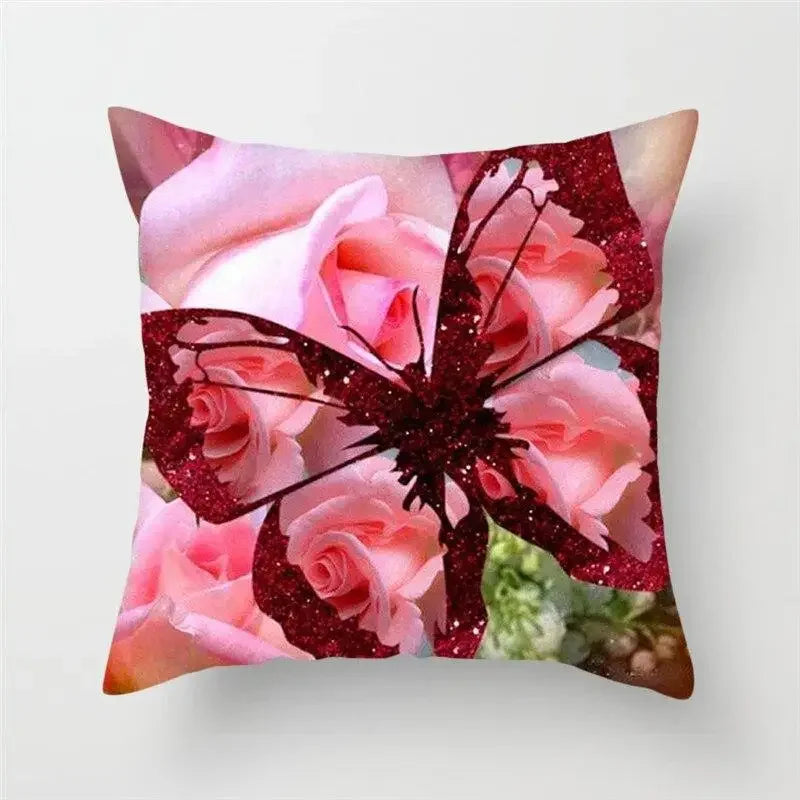 Axyaa Floral Butterfly Pillowcase for Home Decor and Events