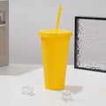 Axyaa 710ml Macaron Plastic Straw Cup - Large Capacity, Reusable, Ideal for Parties & Coffee
