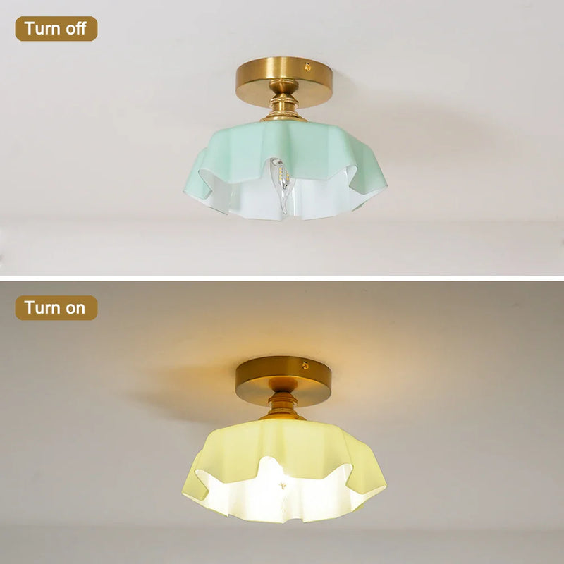 Nordic Glass Flower Pendant Light for Kitchen Bedroom Living Room by Axyaa