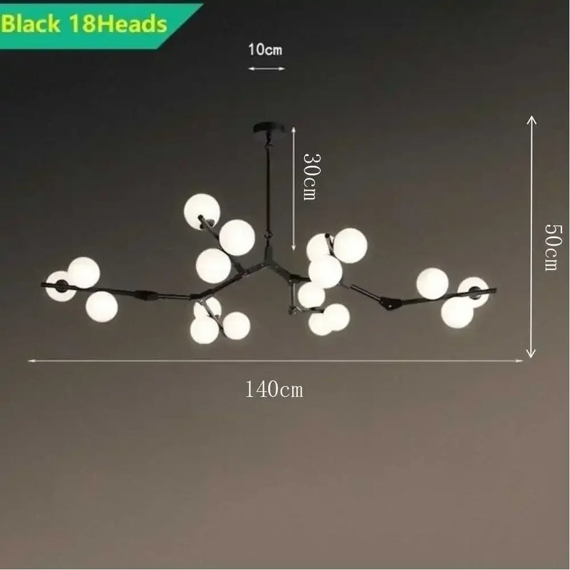 Axyaa Nordic Magic Bean Chandelier: Modern, Simple, LED Pendant Lamps for Home Decor.